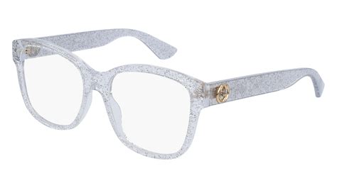 gucci transparent glitter glasses|gucci clear eyeglass frames women's.